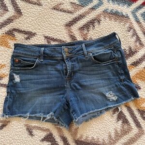 Hudson Jeans Dark Blue Frayed Denim Shorts | Size 29